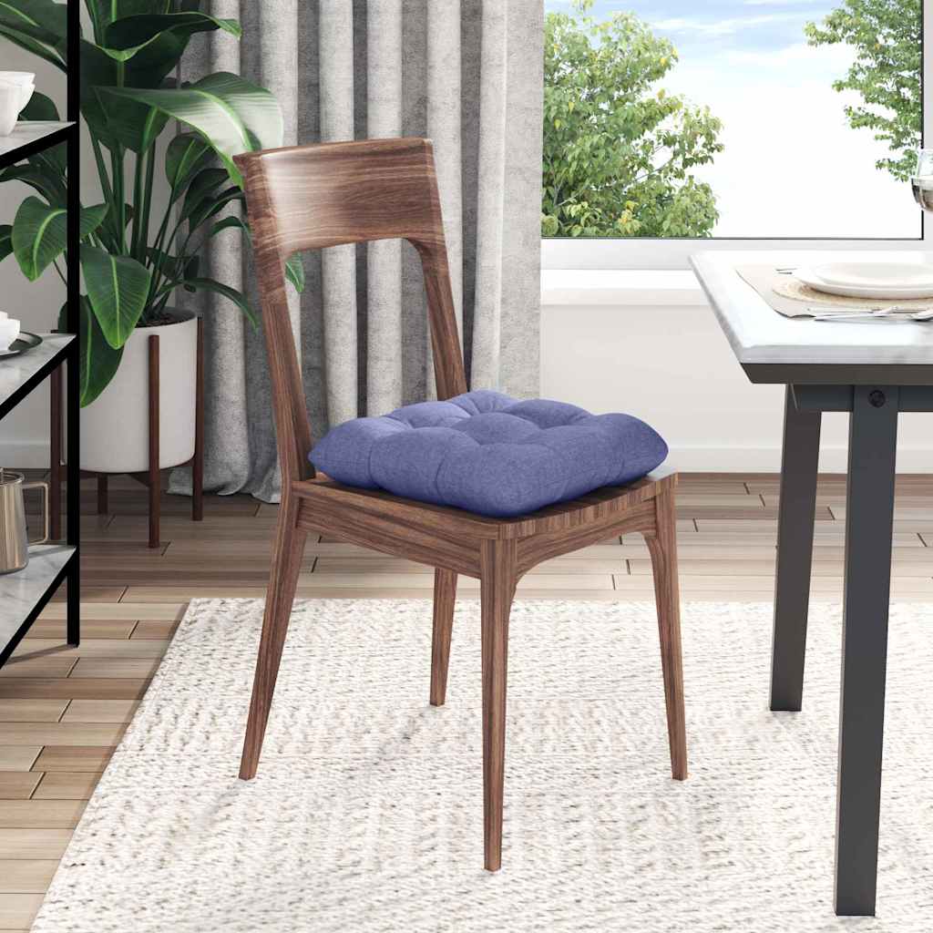 Seat Cushions 4 Pcs Denim Blue 40 X 40 X 12 Cm Fabric