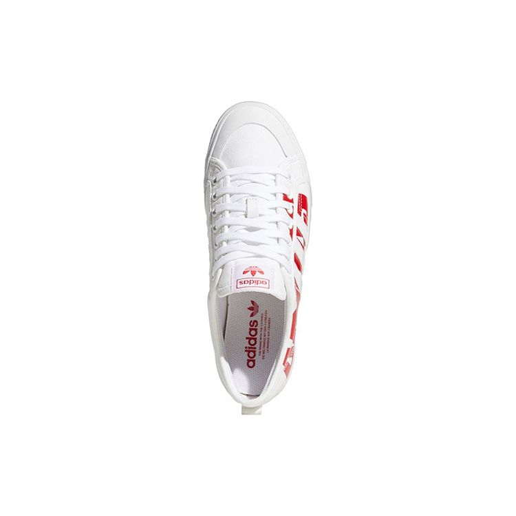 Adidas Originals Nizza Trefoil Casual Slip-Resistant Lightweight Low-Top Skate Shoes Women Sneakers White Red FX8345