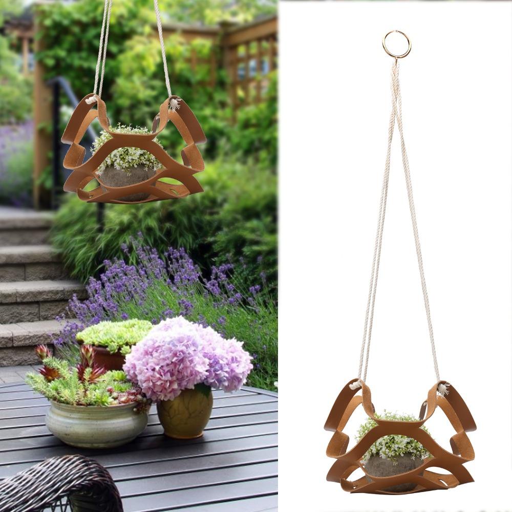 Large Hanging Planter Brown Plant Hanger Gardening Accessories Planter Shelf  Indoor Decor