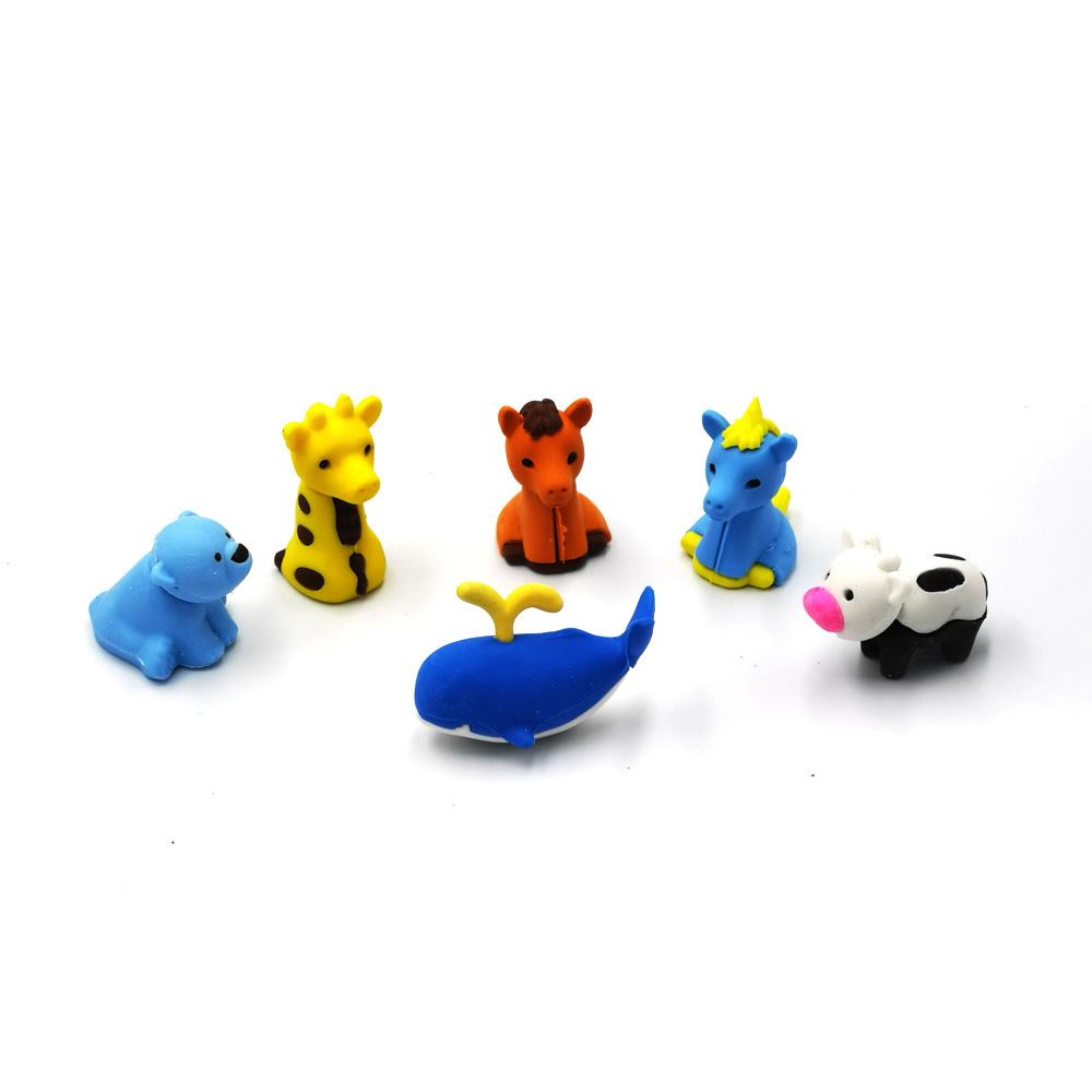 5 pezzi / lotto Diverse Gomme da Cancellare Animali dei Cartoni Animati Novità Carine Animali di Gomma Mini Gomma Kawaii per bambini Panda Tigre Elefante