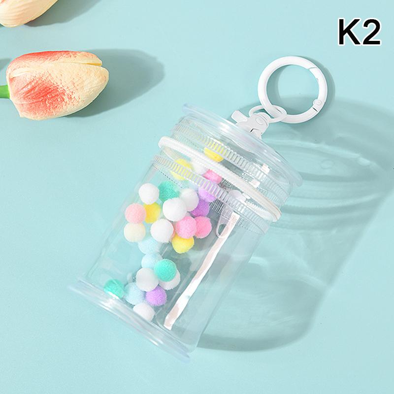 Dustproof Barrel-shaped Mystery Box PVC Organizer Transparent Storage Box Doll Bag Organization With Keychain Case