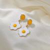 New fashion jewelry, simple design DIY poached egg earrings, fun food game necklace two-piece set