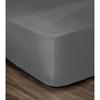 LOVELY HOME Fitted Sheet 100% Cotton 140x190x30 Cm Dark Gray