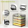 Metal Mesh Desk Organiser Tray 5 Tray Document Letter Storage Organizer  Office Supplies