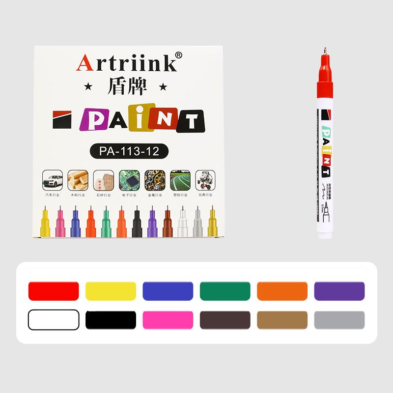 12Colors 0.7mm Ultra-Fine Paint Markers - Quick-Dry Pens for Model Kits,Canvas Art & Outlining | Waterproof, Fade-Proof