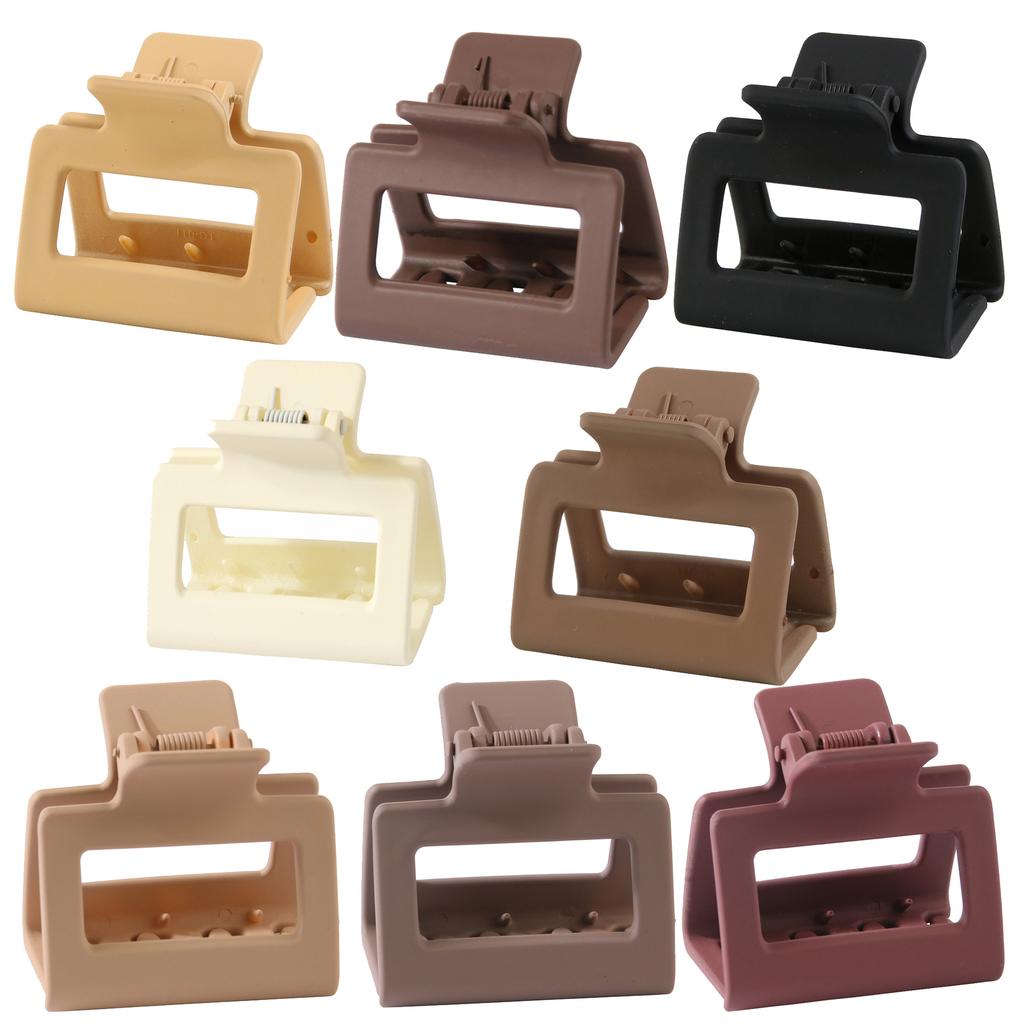 Matte Hair Clips for Women and Girls - Rectangle and Double Row Small Claw Clips for Thin/Medium Fine Hair - Nonslip Jaw Clips