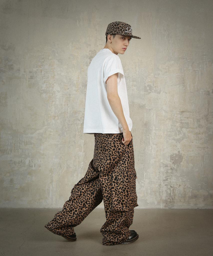 ROCKPSYCHO Pillbox Cap Leopard Brown