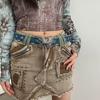 Women Wide Belt Solid Color Design Butterfly Buckle Versatile Belt