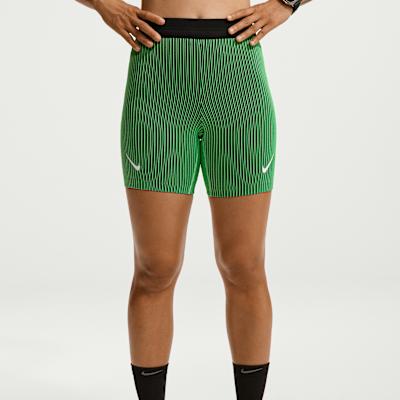 Pantaloncini da Donna Nike AEROSWIFT Pantaloncini da Corsa da Donna Dreamy Green/Nero/Bianco/Bianco Moderati