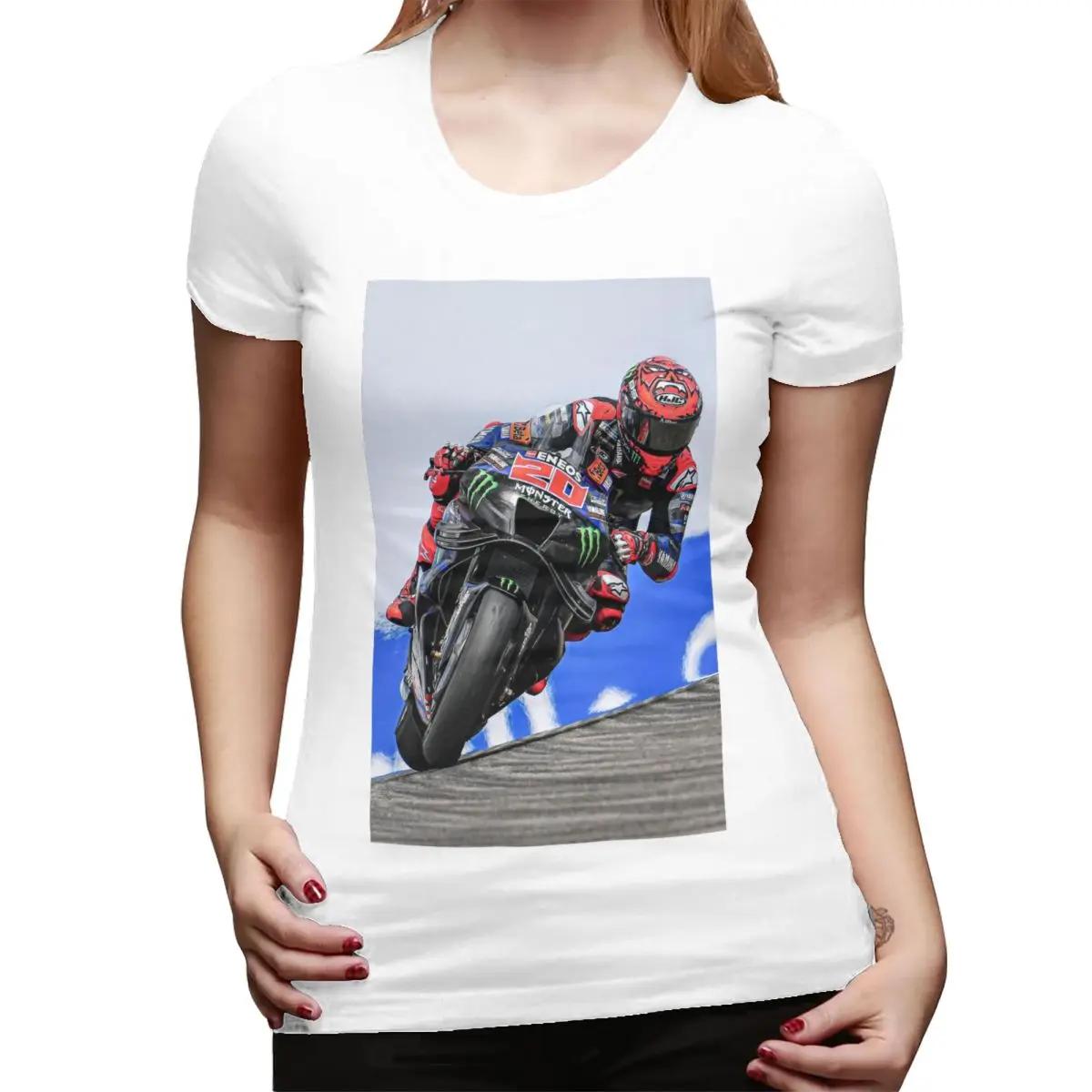 

Fabio Quartararo French Motorcycle Racer TShirt for Women Crew Neck Streetwear T Shirts Womens Tees Short Summer Clothes Tops S