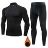 Men's High-Elastic Quick-Dry Sports Tights with Velvet Warmth