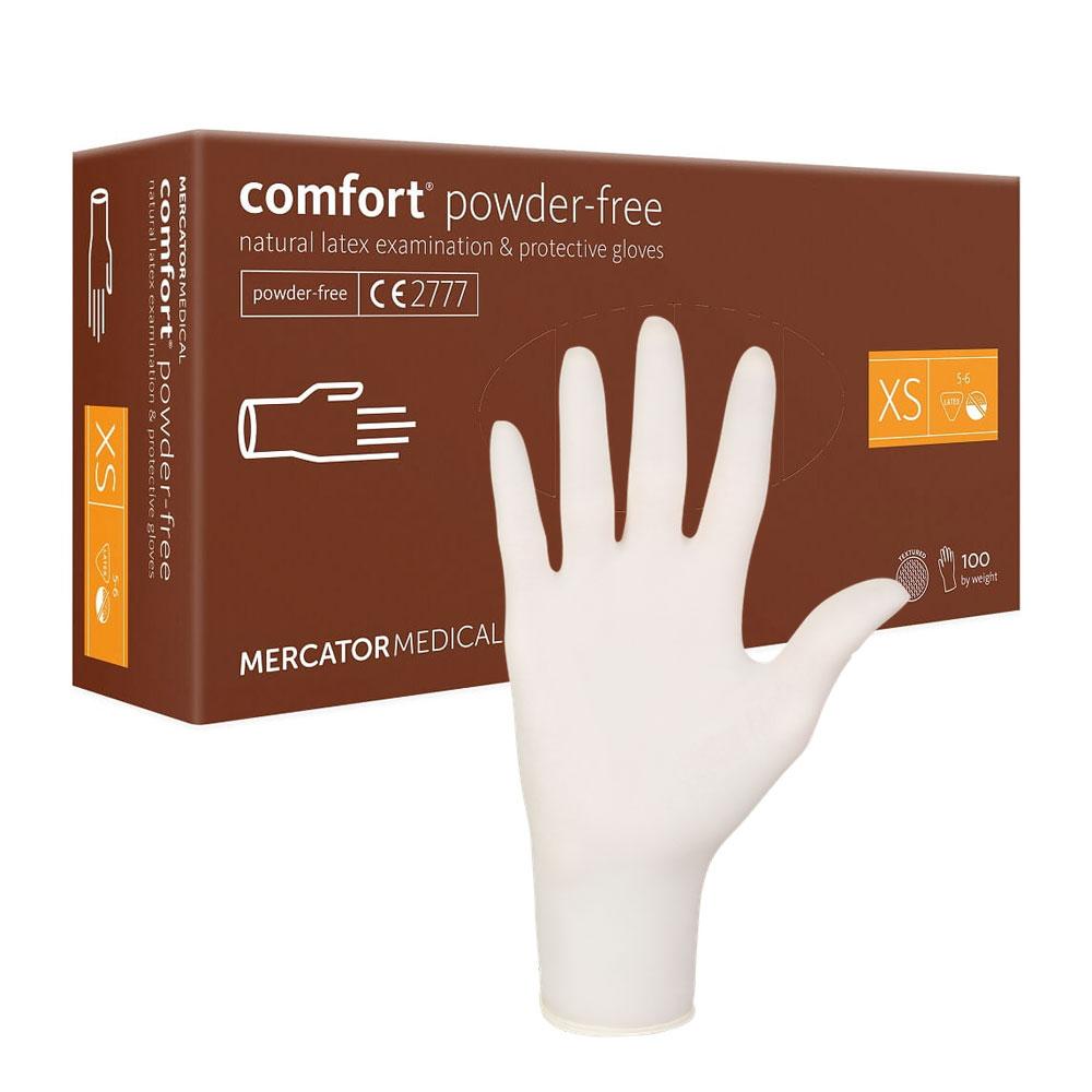 Mercator Latex Comfort Powder-Free Latex Gloves 100 Pcs