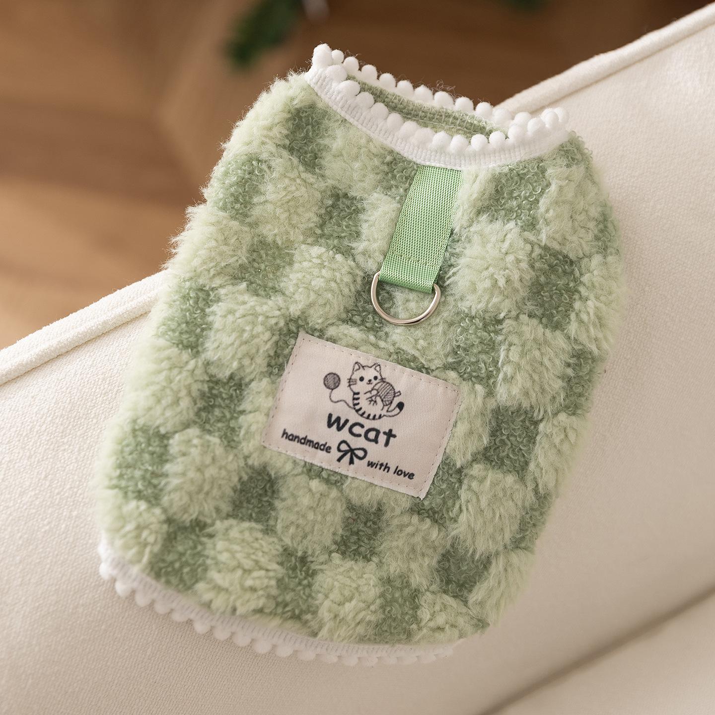 

Нервный кот клетчатый тянущийся флис маленькая собака бишон осень-зима двухножная одежда одежда для собак одежда для питомцев XL (recommended weight 12-7.5 kg)