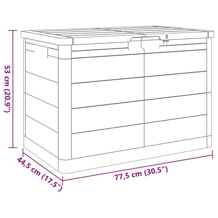VidaXL Outdoor Cushion Box Anthracite 77,5x44,5x53 Cm PP, Cushion Container, Garden Cushion Box, Box, 366602