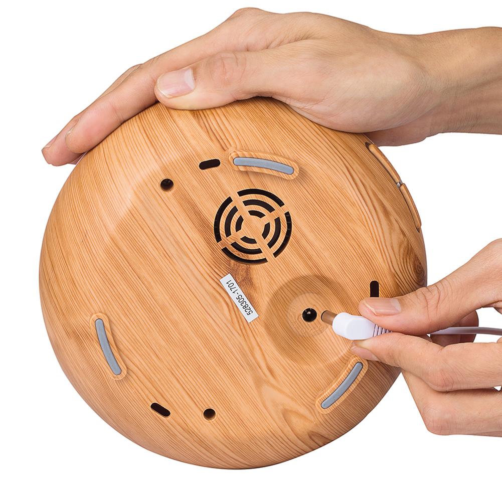300ML 7Colors Change Wood Grain Aroma Air Humidifier