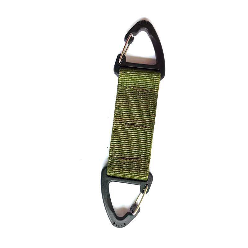 Dual-Point Tactical Carabiner Clip: Multi-Functional Quick-Release Nylon Webbing for Backpack & Keychain