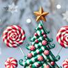 Durable Holiday Window Displays Candy Christmas Tree Static Sticker, Waterproof PVC Removable Decorative Gifts for Friends Glass Clings, Decal