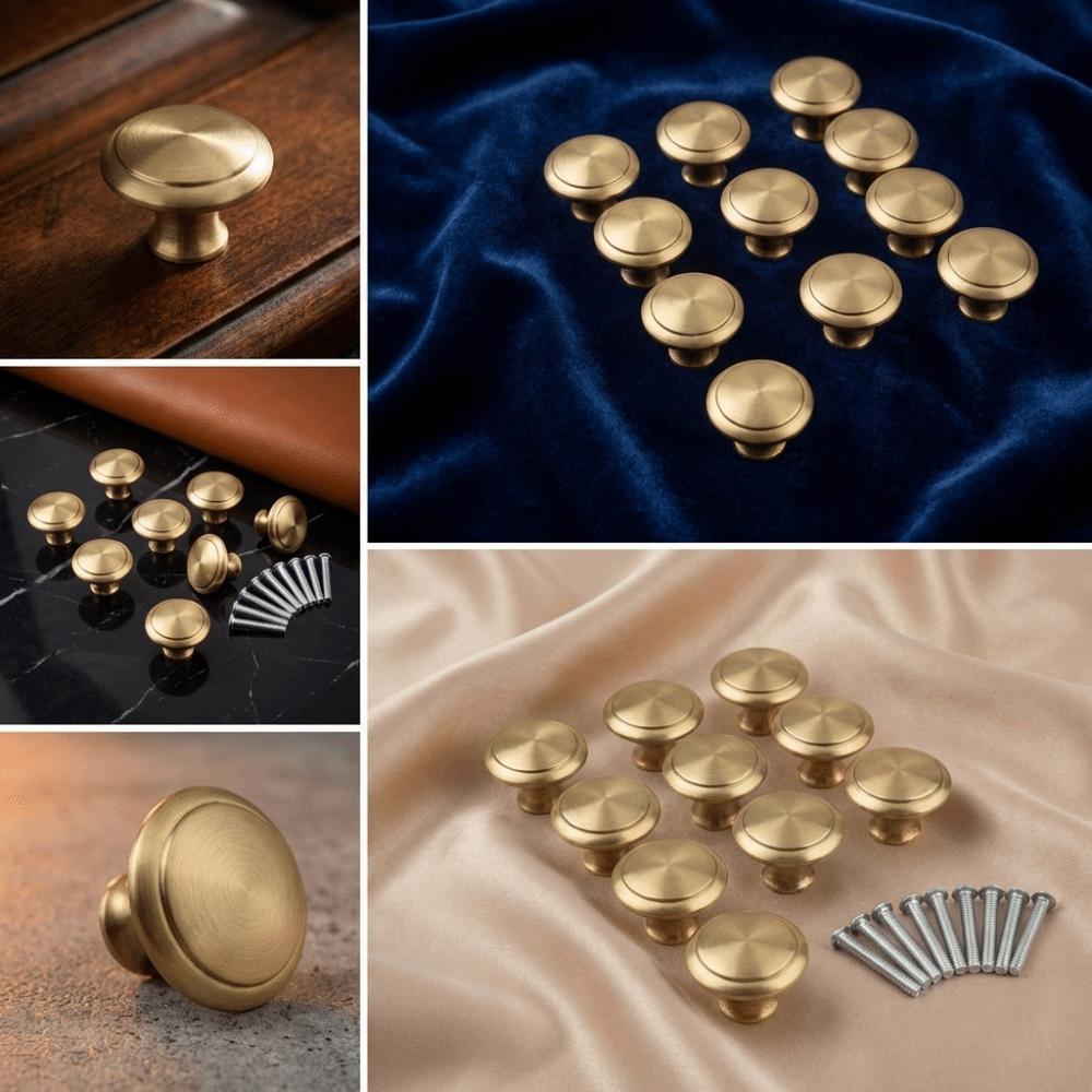 Golden Color Single Hole Handle Round Shape Furniture Handle Pull Handle Furniture Hardware