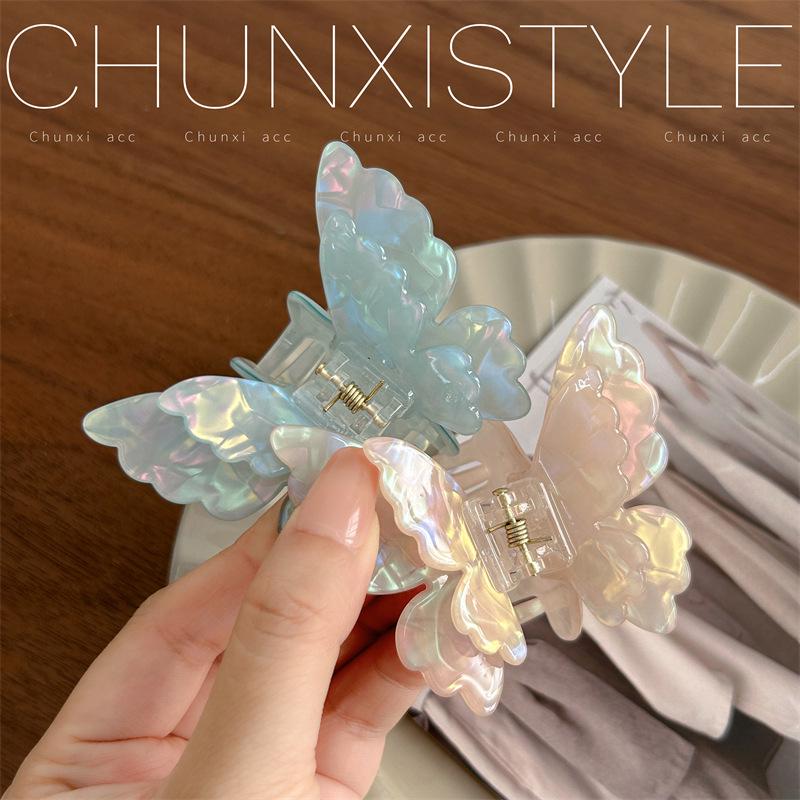 Dazzling Double-Layer Butterfly Claw Clip: High-End 2024 Fairy Hair Accessory