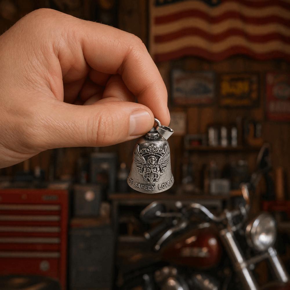 Vinking Style Motorcycle Guardian Bell Ride Safely Love You Biker Good Luck Charm  Men