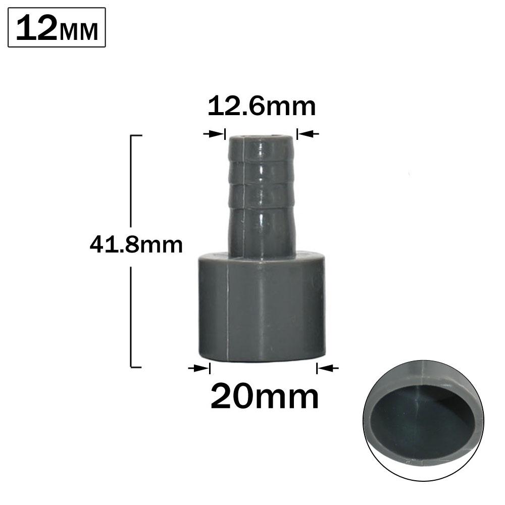 2pcs ID 20mm 1/2 Thread To 6/8/10/12/16mm PVC Hose Barb Connector Garden Hose Coupler Fitting Farm Irrigation PE Pipe Joint