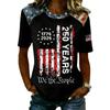 Women's Casual Short Sleeve T Shirt 250 Years Printed Graphic Tee 1776 2026 Patriotic Lettering Top Crew Neck Relaxed Fit