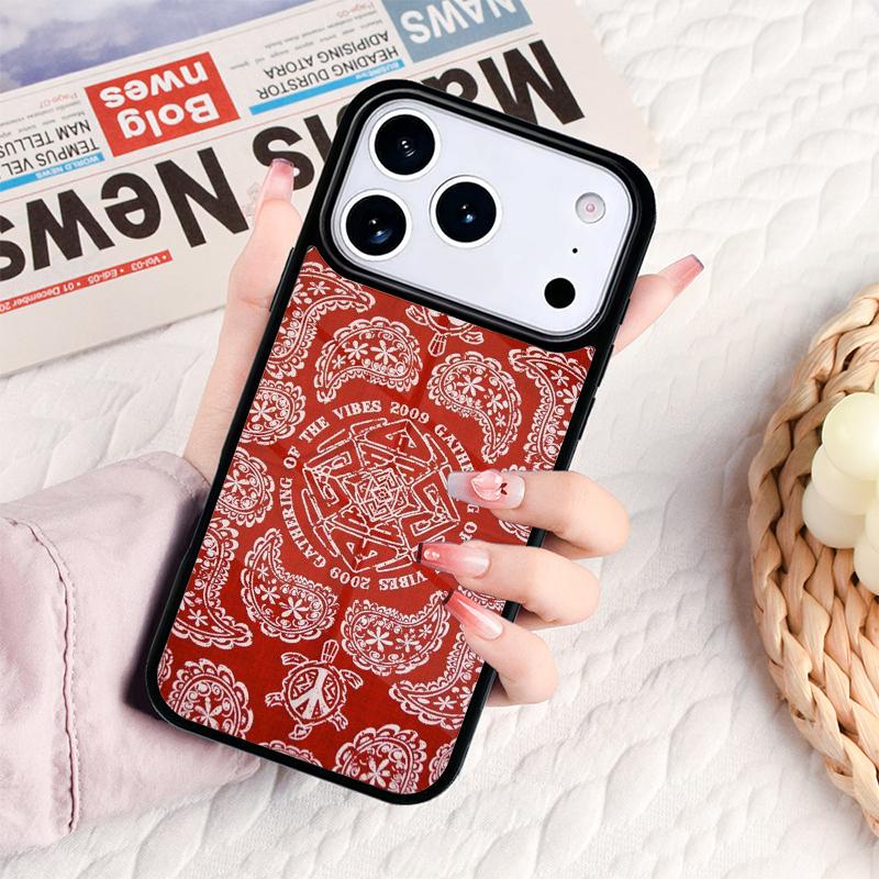 Red Bandana Paisley Phone Case For IPhone 17 16e 15 14 13 12 11 Pro Max Air Mini Soft Protective Cover