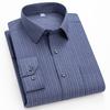 Men's Striped Plaid Shirt Long Sleeve Anti-Wrinkle Formal Soft Fashion Casual Business Pocket Office Shirts Men Clothing S-5XL