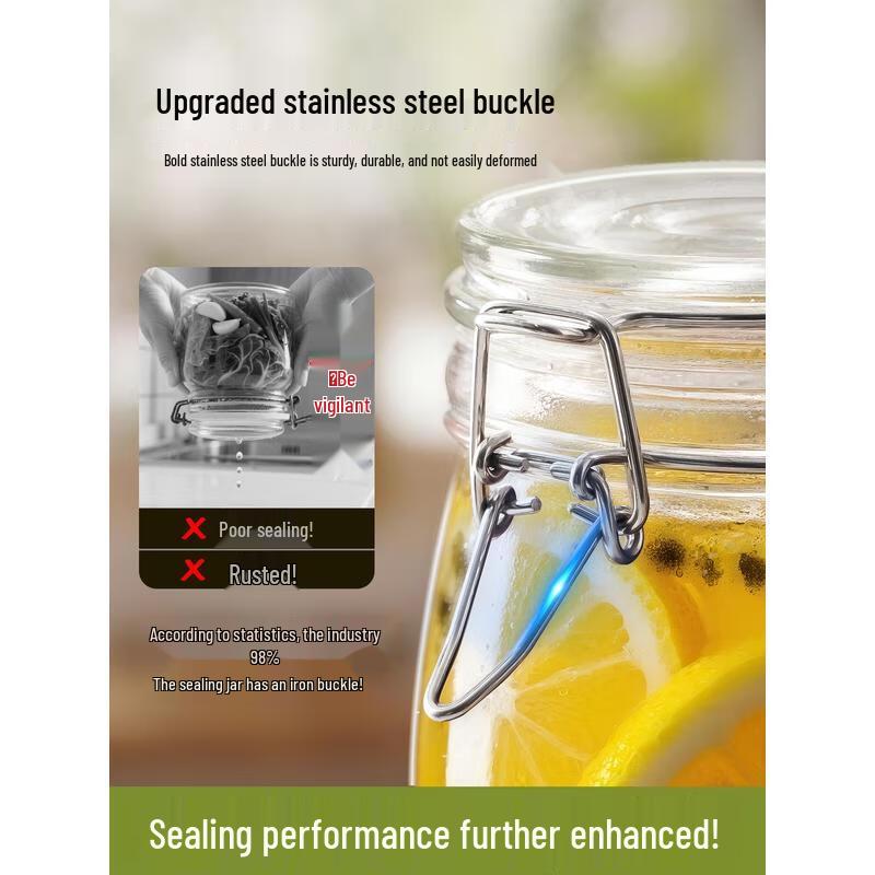 Rundes Glas Vorrats- und Gurkenglas mit luftdichtem Verschluss