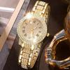 6PCS/Set Luxury Women Gold Watch Fashion Ladies Quartz Diamond Wristwatch Elegant Female Bracelet Watches Set Reloj Mujer
