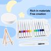 1 Set Foam Texture Paper Kit with Brush Pens 3D Drawing Paper Sheet DIY Art Crafts Supplies White Cellulose Cards Foam Art Painting Paper