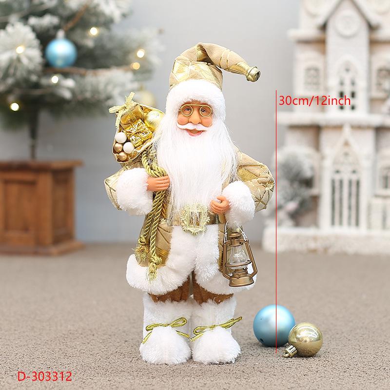 12-Inch White-Bearded Santa Claus Tabletop Christmas Decoration Ornament