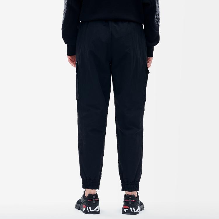 Fila Athletics Side Pocket Woven Cargo Tapered Pants Women Pants Deep-Black A11W211802FBK