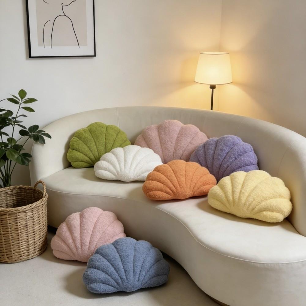 Seashell Sofa Cushion Solid Color Office Decor Pillow Modern Throw Pillow