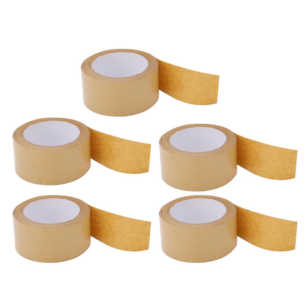 5PCS Kraft Paper Tape Good Toughness Self Adhesive Degradable Environmental Friendly Gummed Packing
