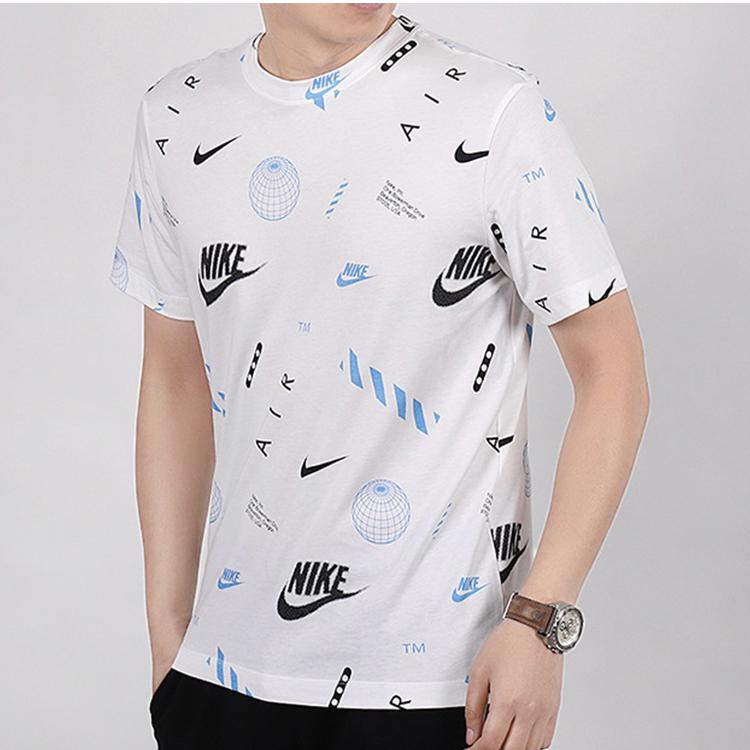 Nike Street Style Full Print Logo T-Shirt Men Tops White CT6545-100