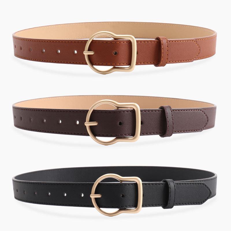New Korean-style Fashionable Alloy Buckle Women's Belt, Versatile Jeans, Decorative Strap, Smooth and High-end Waist Belt for Women