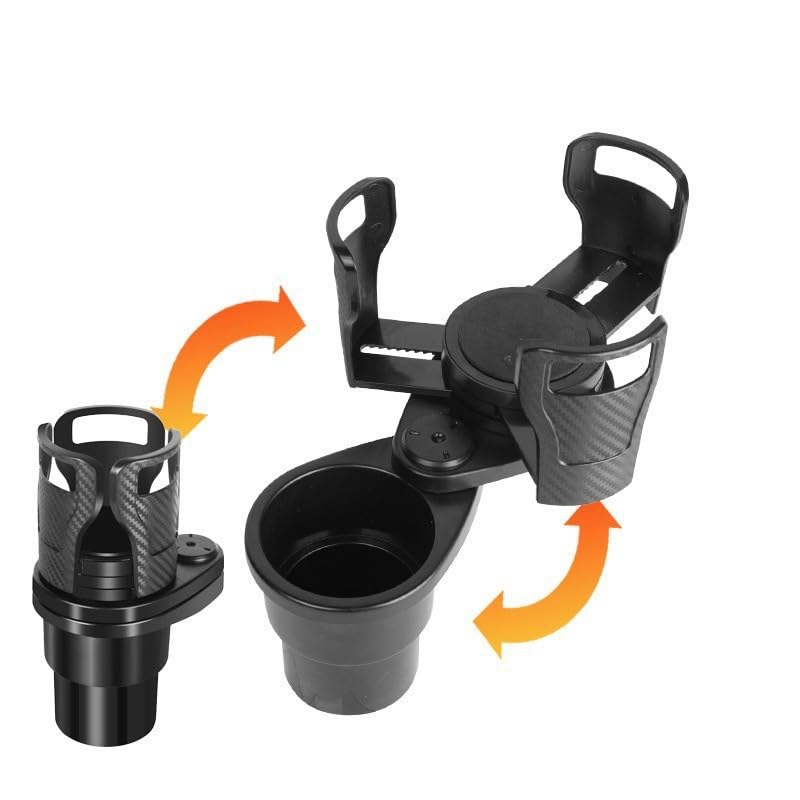 2 In 1 Car Drink Holder, 360 Degree Rotation, 3.9 - 6 Inch Adjustable,