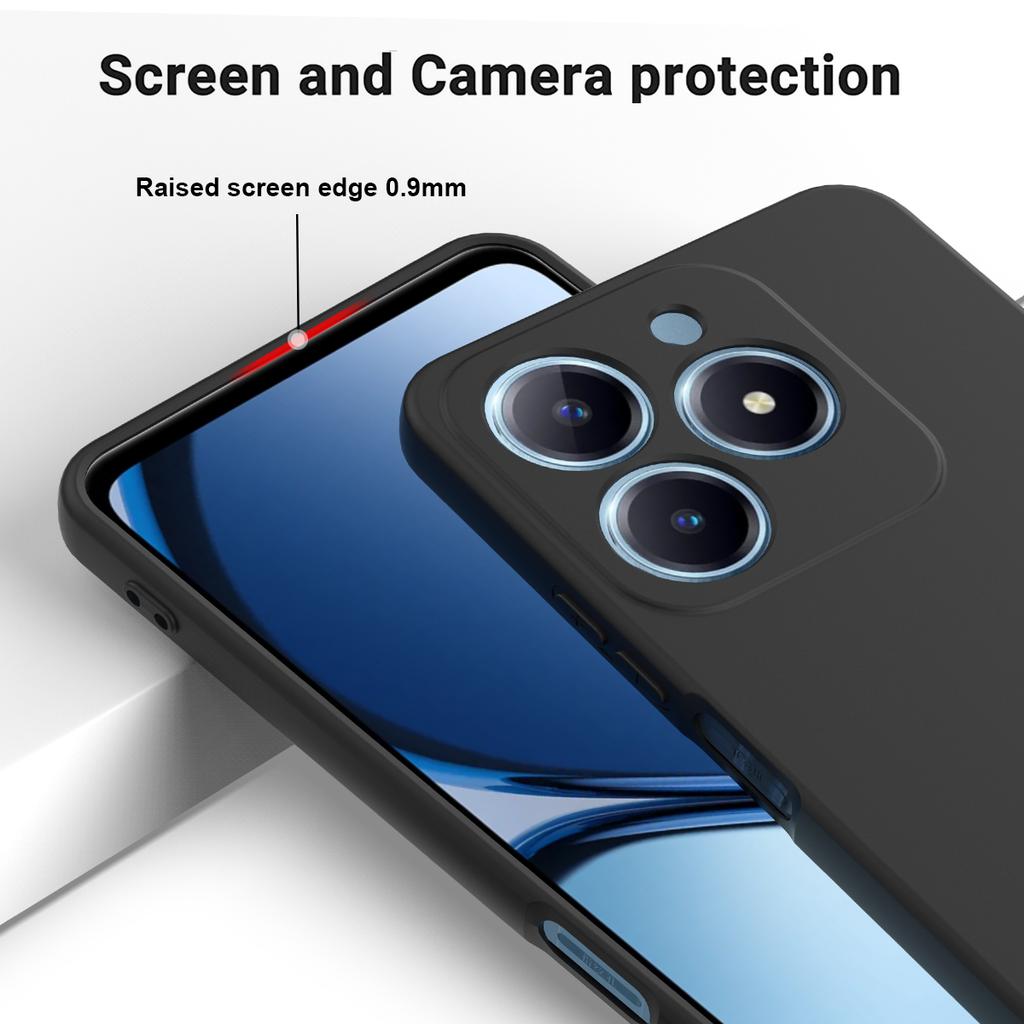 For Realme C61 4G Case Liquid Silicone Shockproof Phone Cover with Hand Strap