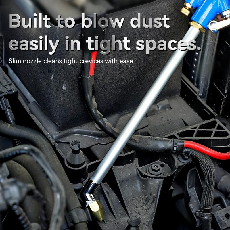 Pneumatická čisticí pistole, vysokotlaká stříkací pistole, motorový olej do auta, špína, voda a vzduch, dvouúčelová, nastavitelný tlak vzduchu, prach