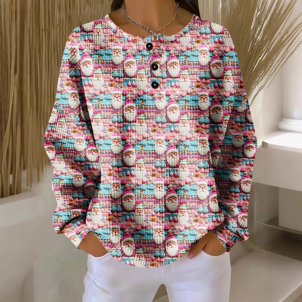 Women's Casual Shirts Long Sleeve Tops Button Up V Neck Loose Knit Fall Favorites For Women