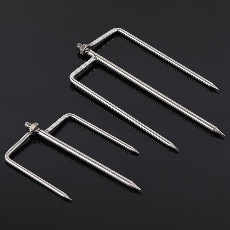 Stainless Steel Windproof Fishing Umbrella Ground Stake and Landing Net Pole