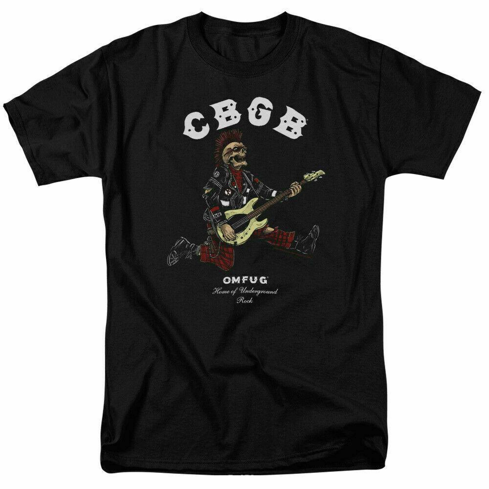 26 CBGB OMFUG Skull Jump T Shirt Licensed Home Of Underground Rock Tee Black Unisex T-Shirt XXXXL