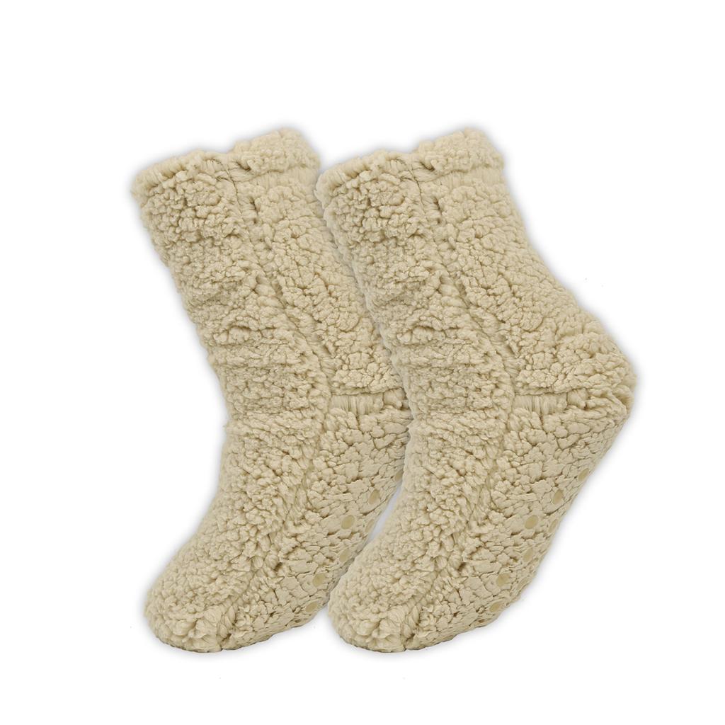 Women's Solid Color Thick Coral Fleece Women's Socks , Half Flannel Home Floor Socks , Warm Solid Color Warm Foot Socks