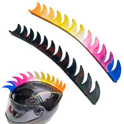 Casco de Motocicleta Dirt Biker de Goma Decoración de Cresta de Gallo Bicolor Casco de Motocross Biker Picos Adhesivo Mohawk