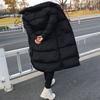 Men Jacket Hooded Solid Color Long Sleeve Coldproof Winter Thicken Cotton Padded