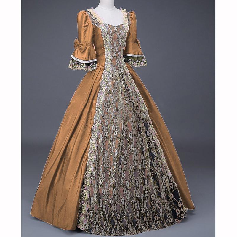 Vestidos Longos Maxi de Festa de Baile Medieval Renascentista Femininos Vestidos de Cosplay de Halloween Vestidos