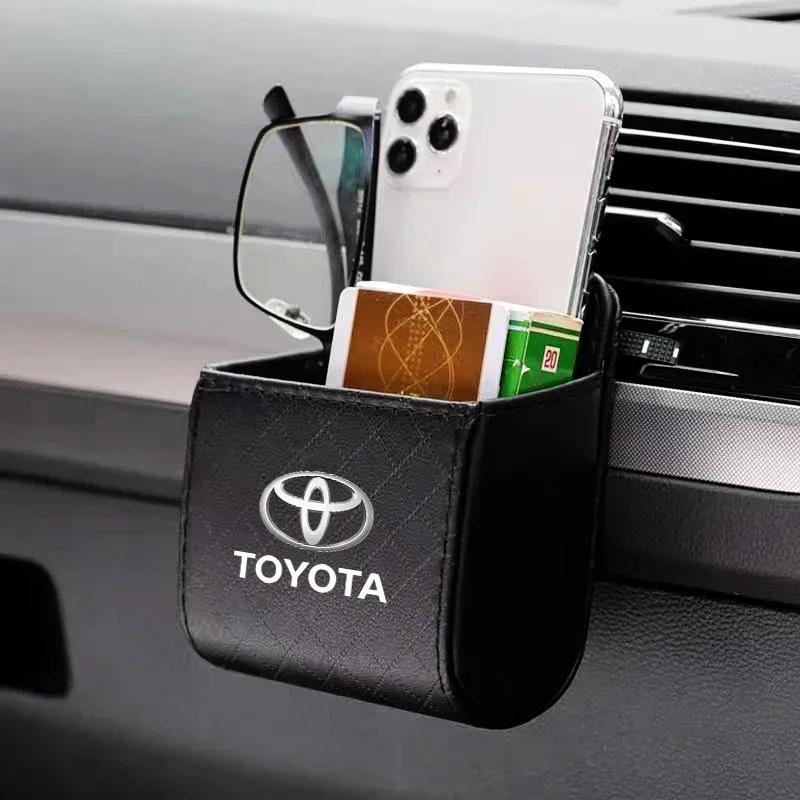 Car Interior Storage Bag Air Outlet Debris Bag Hanging Organizer Box For Toyota Chr Corolla Yaris Rav4 E150 E120 Land Cruiser