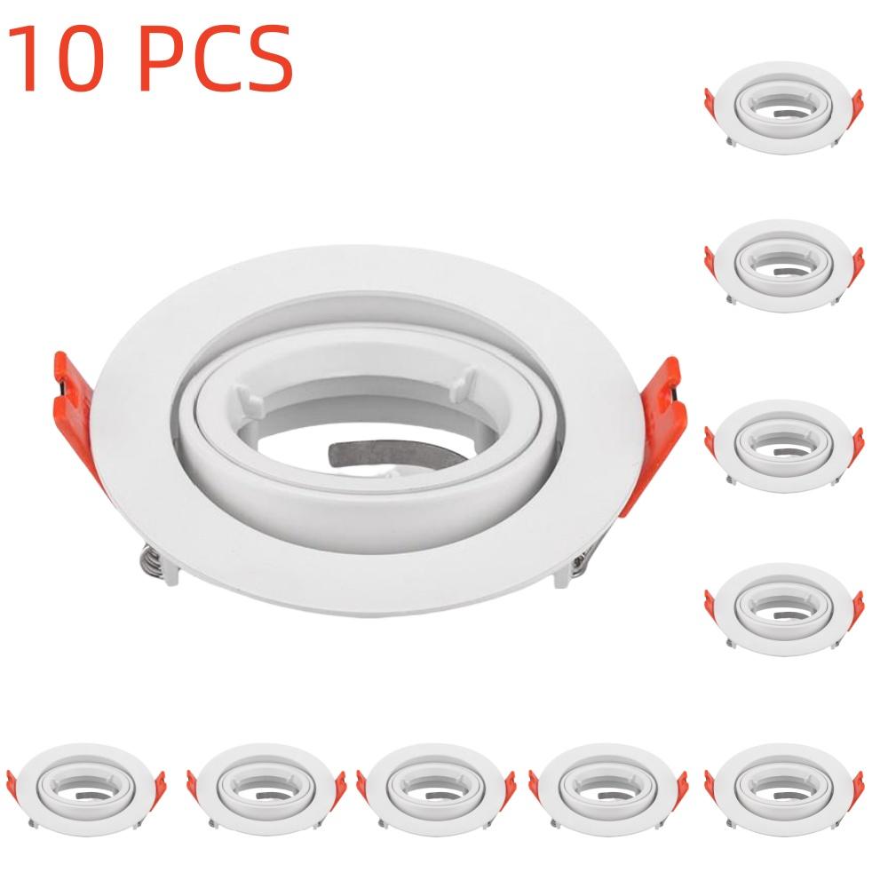 2/10Pcs Spotlight Frame Round Fixture Holder Adjustable for MR16 GU10 Bulb Recessed LED Spotlight Housing