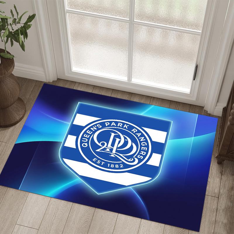 Queens Park Rangers Football Design Crystal Velvet Carpet Cozy Non?Slip Printed Rug For Bedroom Living Room Entrance